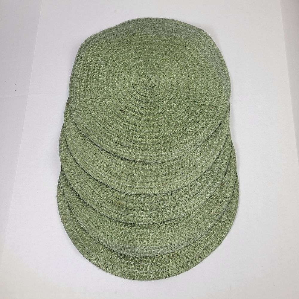 Sage‎ Green 15" Round 5-Piece Placemat Set